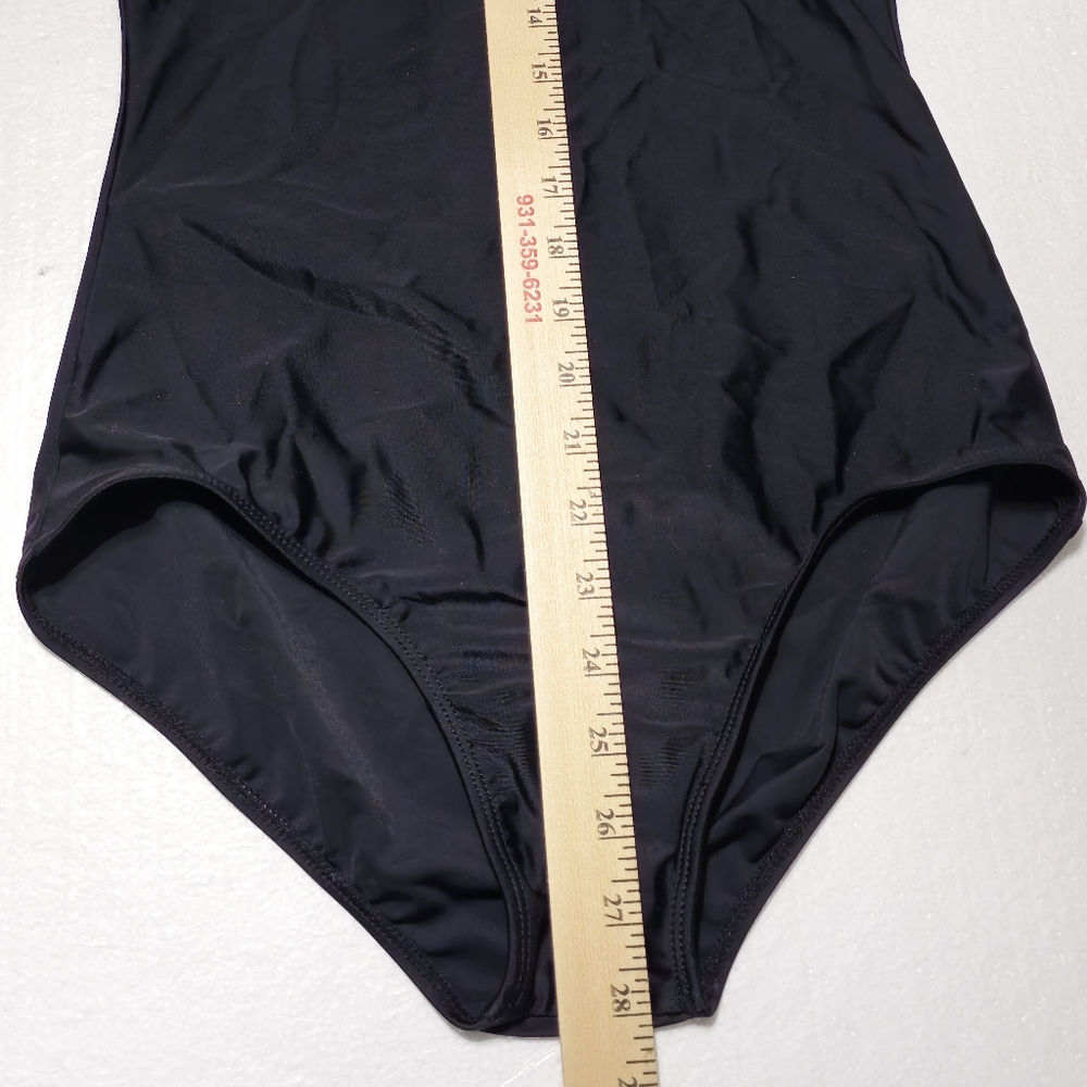 Womens Small Black Sleeveless Mock Neck One Piece Swimsuit‎ - Picture 4 of 8